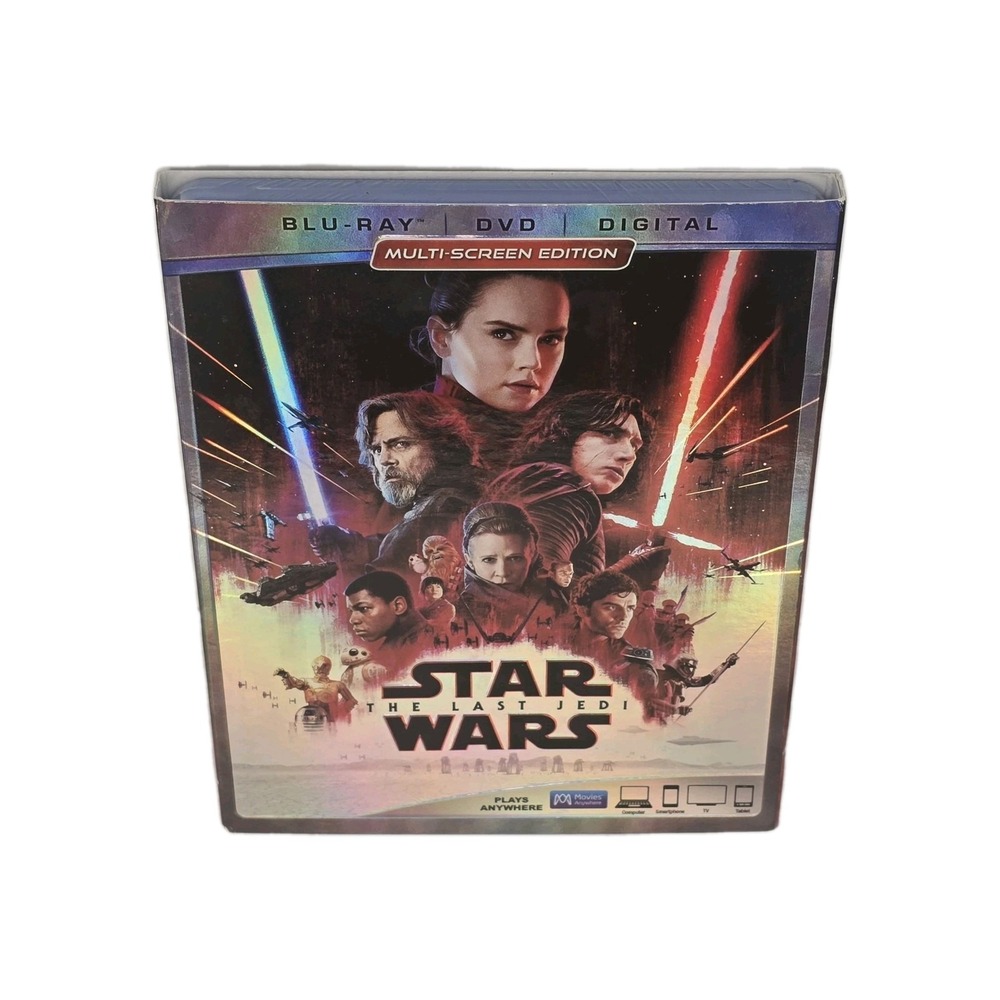 Star Wars: Episode VIII - The Last Jedi (2017,  Disney Blu-Ray+DVD) w/ Slipcover